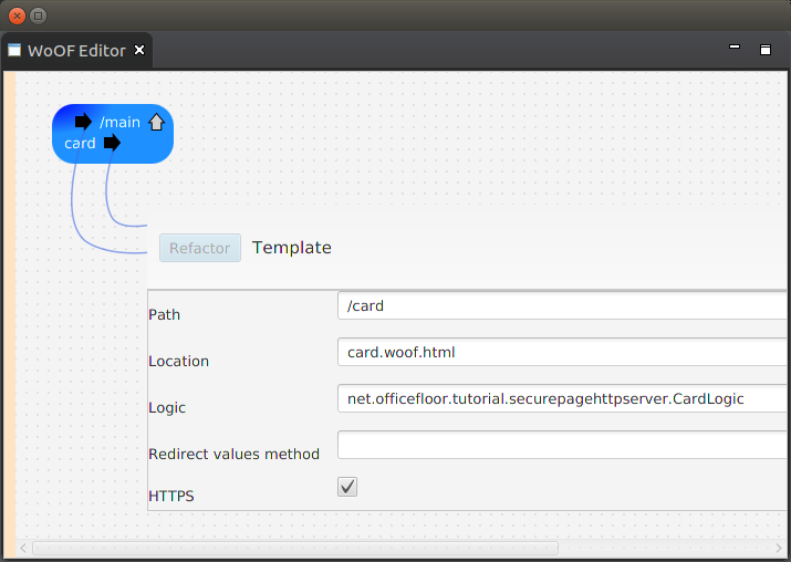 Secure Page configuration screen shot.